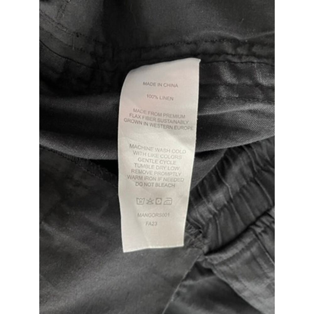 Quince Sz M Wide Leg Linen Pants Black Elastic Breezy Vacation Travel Relaxed - Picture 16 of 16